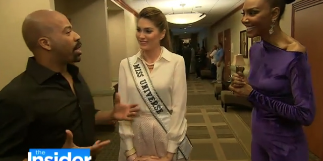 Lu Sierra on The Insider w/ Lloyd Boston at Miss Universe